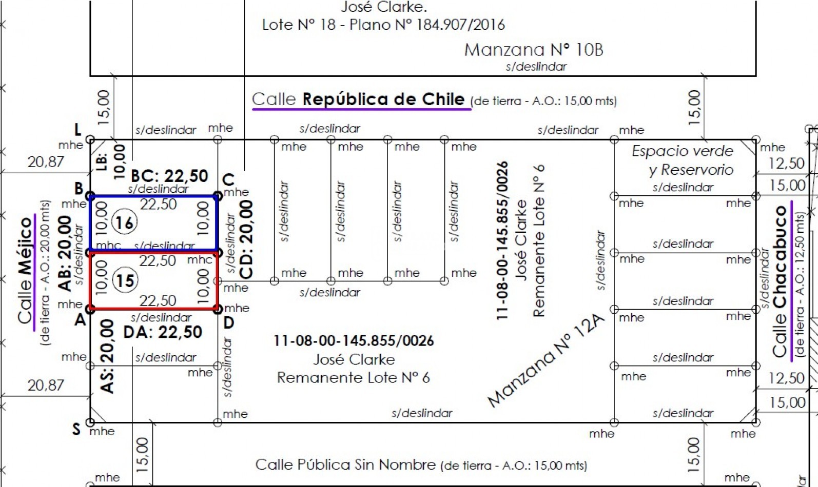 TERRENOS SOBRE MEJICO / SON 2 UNIDADES - SE VENDEN POR SEPARADO O EN CONJUNTO.