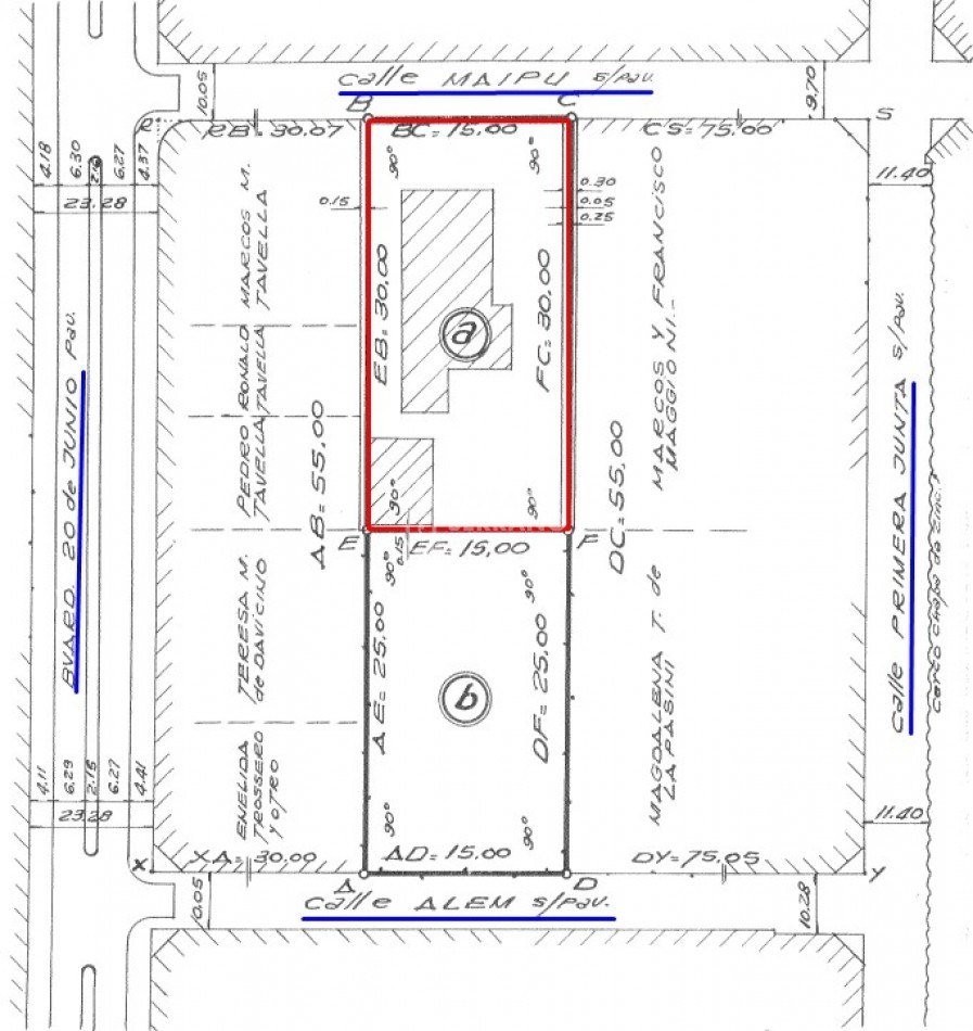 LOTE IDEAL 15X30 - A PASOS DE 20 DE JUNIO! + CASA A RECICLAR O DEMOLER.